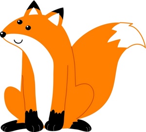 acclaim clipart: a fox sitting down
