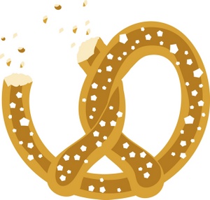 acclaim clipart: a salted pretzel with a bite taken out of it