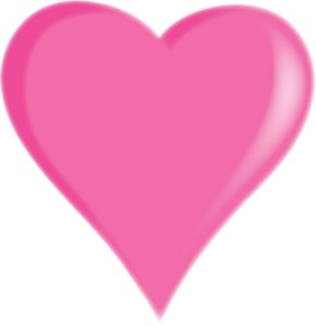a shaded pink heart