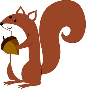 acclaim clipart: a squirrel holding an acorn