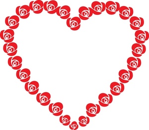acclaim clipart: a valentines day heart made of red roses