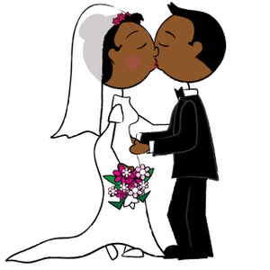 acclaim clipart: african american bride and groom