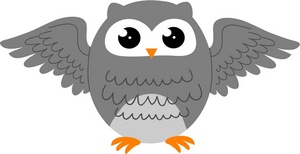 acclaim clipart: an owl with its wings opened up