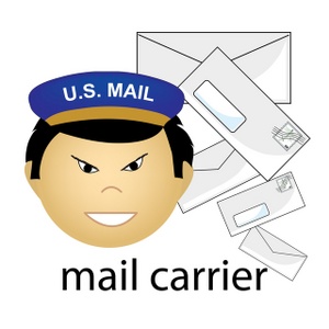 acclaim clipart: asian mail carrier job icon