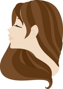 acclaim clipart: beautiful girl or woman with fullbodied hair