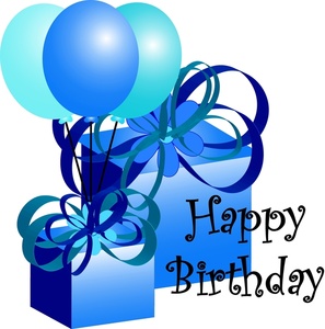 acclaim clipart: birthday presents and balloons wishing happy birthday