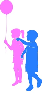 acclaim clipart: boy and girl at a carnival with a balloon