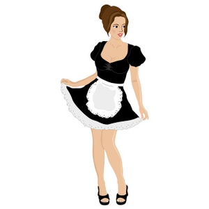 acclaim clipart: brunette maid