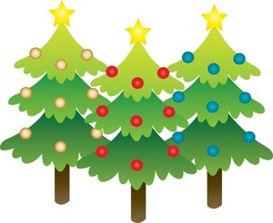 acclaim clipart: christmas trees with decorations