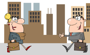 acclaim clipart: city slickers doing business in the big city