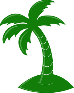 clip art illustration of a bright green palm tree