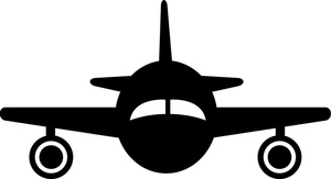 clip art silhouette of a jet airplane