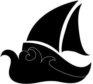 clip art silhouette of a sailboat