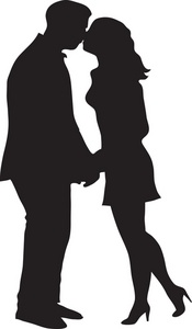 acclaim clipart: couple of lovers kissing and holding hands