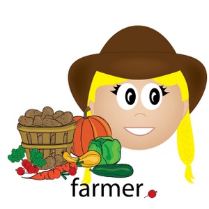 acclaim clipart: female caucasian farmer job icon
