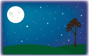 acclaim clipart: full moon over a field