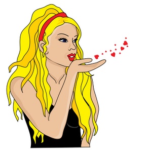 acclaim clipart: girl blowing a kiss