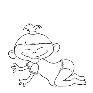 acclaim clipart: little girl coloring page