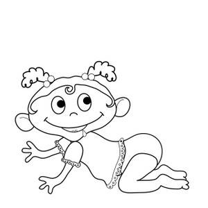 acclaim clipart: little girl coloring page