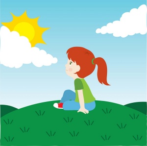 acclaim clipart: little girl daydreaming