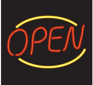 acclaim clipart: open sign