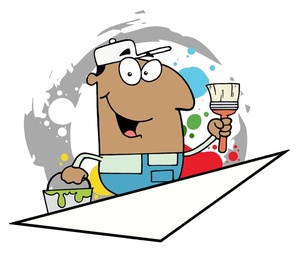 acclaim clipart: painter painting a house