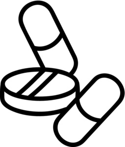 acclaim clipart: pills against a white background