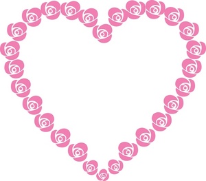 acclaim clipart: pink heart made out of roses