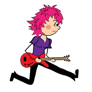acclaim clipart: punk rocker girl playing electric guitar