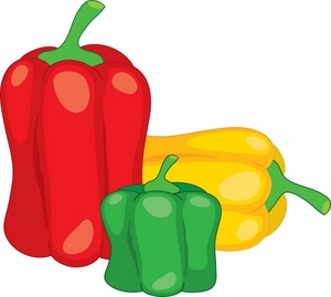 acclaim clipart: red bell pepper green bell pepper yellow bell pepper