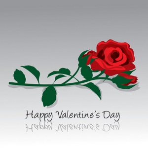 acclaim clipart: rose with a happy valentines day message