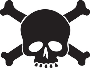 acclaim clipart: silhouette of a skull crossbones