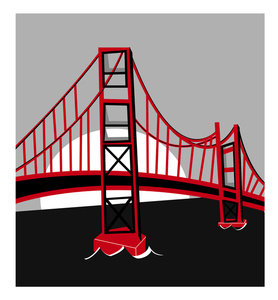acclaim clipart: the golden gate bridge and san francisco bay with the setting sun behind