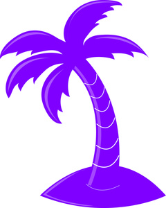 acclaim clipart: tropical palm tree and a purple color theme