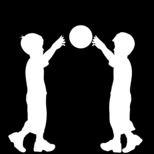 two children playing ball