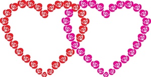 acclaim clipart: two hearts intertwined made out of roses