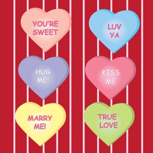 acclaim clipart: valentine message candies