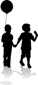 young children holding hands